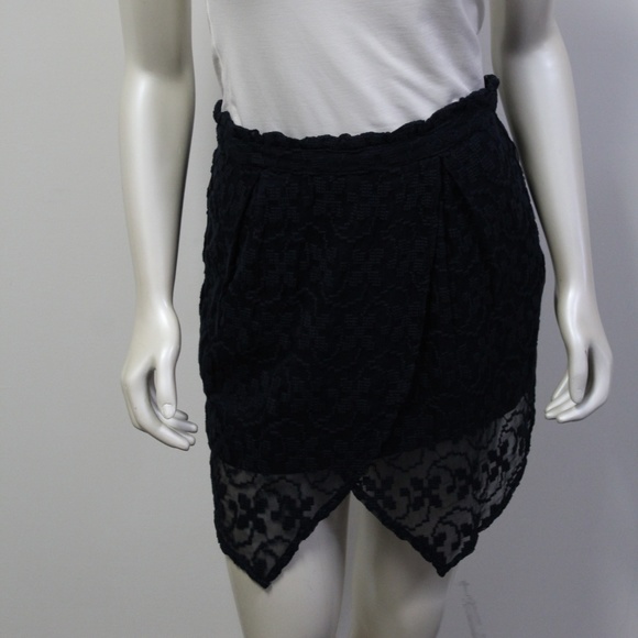 Tt Collection Navy Blue Layered Mini Skirt - Picture 1 of 7